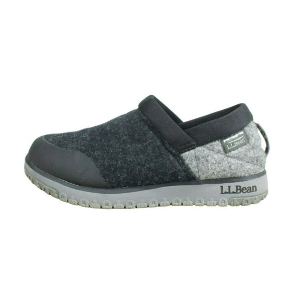 LL Bean Black Wool Slip On Ultralight Comfort Primaloft Shoes Size 6 M - Picture 1 of 9